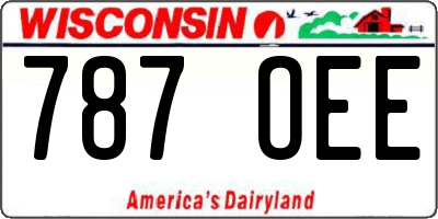 WI license plate 787OEE