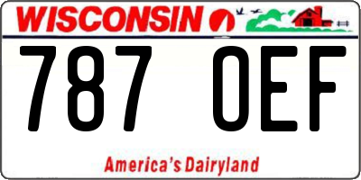 WI license plate 787OEF