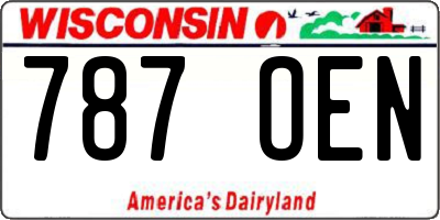 WI license plate 787OEN