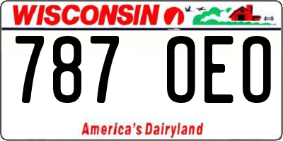 WI license plate 787OEO