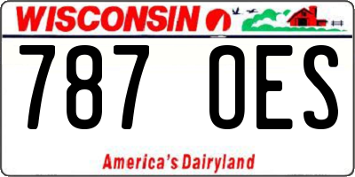 WI license plate 787OES
