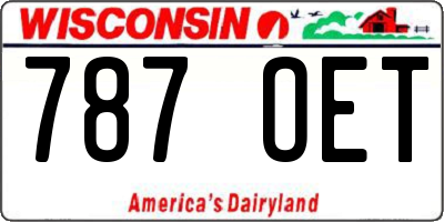 WI license plate 787OET