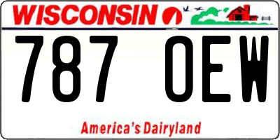 WI license plate 787OEW