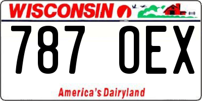 WI license plate 787OEX