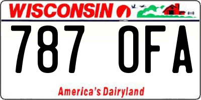 WI license plate 787OFA