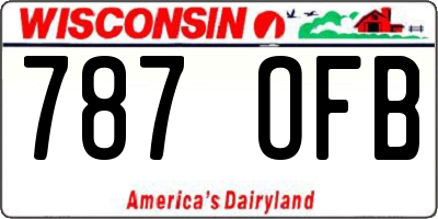 WI license plate 787OFB