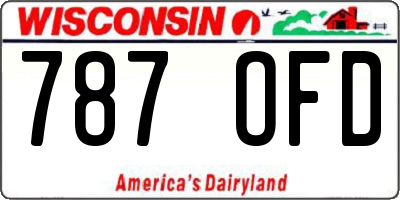 WI license plate 787OFD