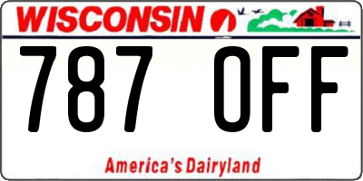 WI license plate 787OFF