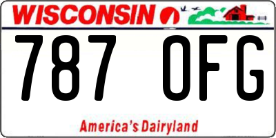 WI license plate 787OFG