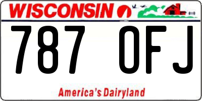 WI license plate 787OFJ