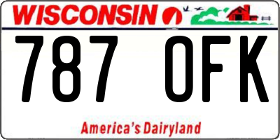 WI license plate 787OFK
