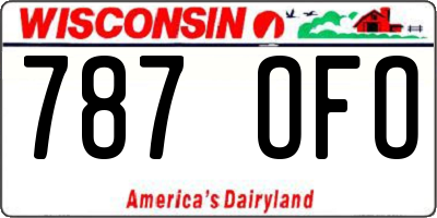 WI license plate 787OFO