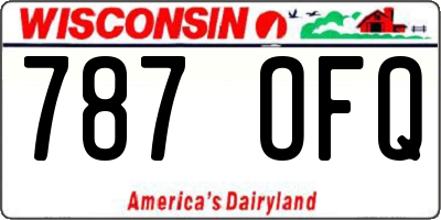 WI license plate 787OFQ