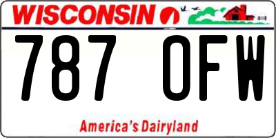 WI license plate 787OFW
