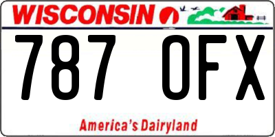 WI license plate 787OFX