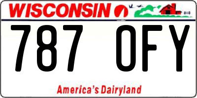 WI license plate 787OFY