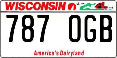 WI license plate 787OGB