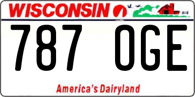 WI license plate 787OGE