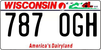 WI license plate 787OGH