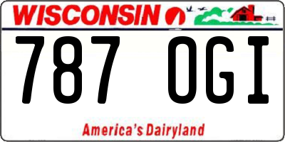 WI license plate 787OGI
