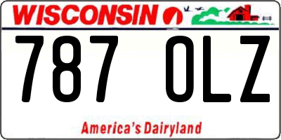 WI license plate 787OLZ