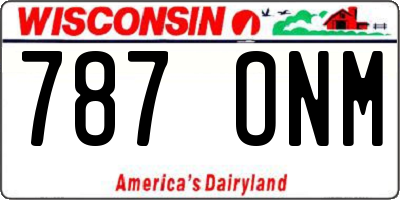 WI license plate 787ONM
