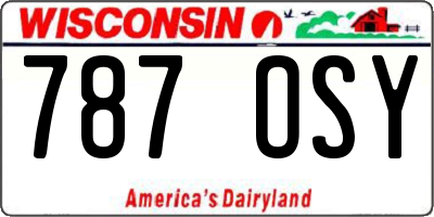 WI license plate 787OSY