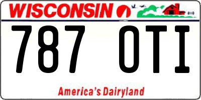 WI license plate 787OTI