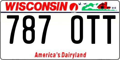 WI license plate 787OTT