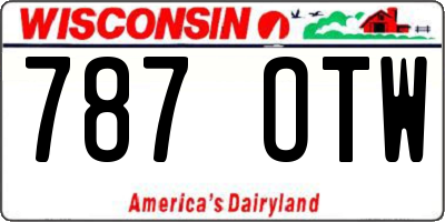 WI license plate 787OTW