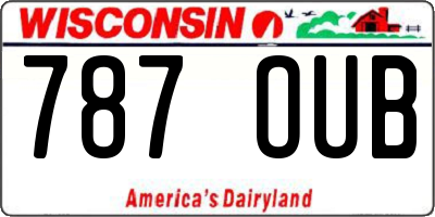 WI license plate 787OUB