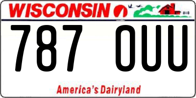 WI license plate 787OUU