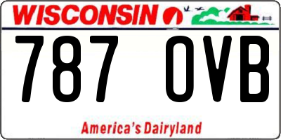 WI license plate 787OVB