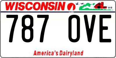 WI license plate 787OVE