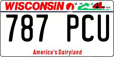 WI license plate 787PCU