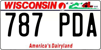 WI license plate 787PDA