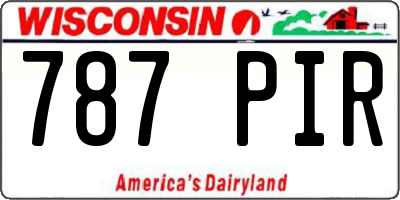 WI license plate 787PIR