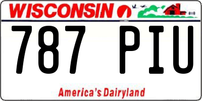 WI license plate 787PIU