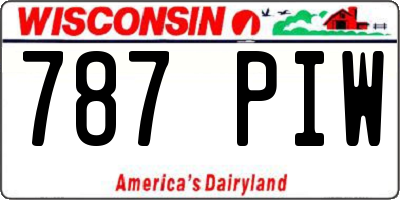 WI license plate 787PIW