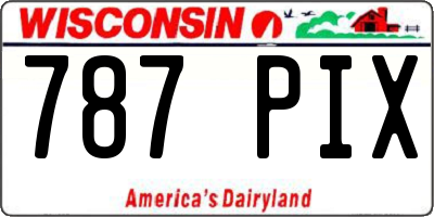 WI license plate 787PIX