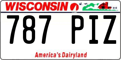 WI license plate 787PIZ