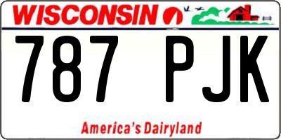 WI license plate 787PJK