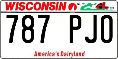 WI license plate 787PJO