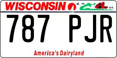 WI license plate 787PJR