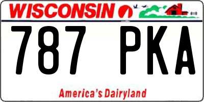 WI license plate 787PKA