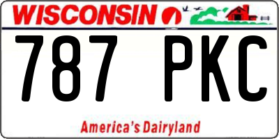 WI license plate 787PKC