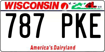 WI license plate 787PKE