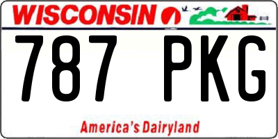 WI license plate 787PKG