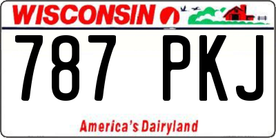 WI license plate 787PKJ