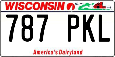 WI license plate 787PKL